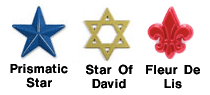 Picture of Formed Plastic Symbols - Stars and Fleur De Lis