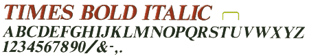 Times Bold Italic