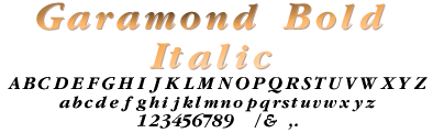 Garamond Bold Italic